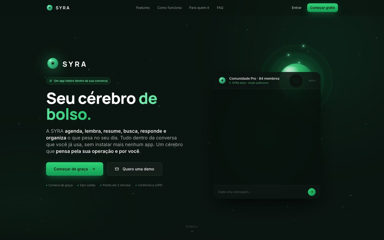 Interface do sistema SYRA